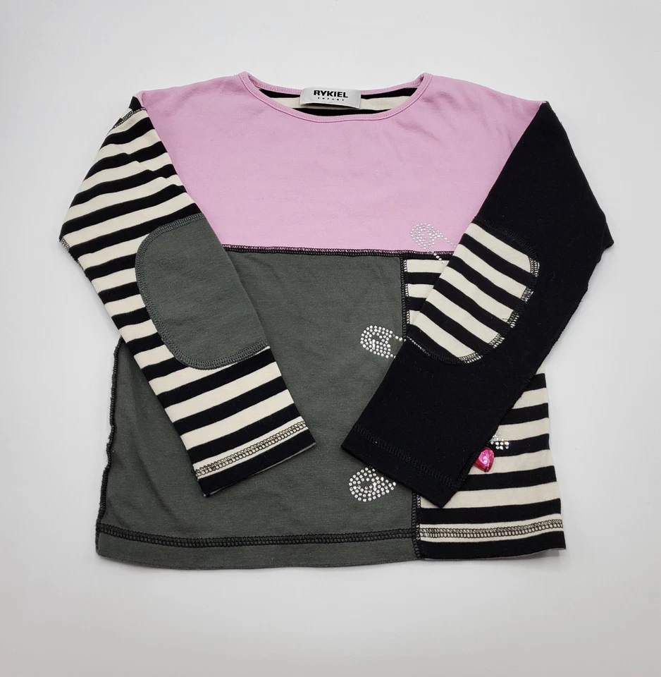 Blusa da moda Sonia Rykiel feminina 100% algodão strass tamanho 5 anos usada - Imagem 2 de 4