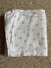 Swaddle Designs Polka Dot Baby Blanket Cotton Soft Muslin White Grey 39x41