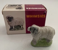 Wade Whimsies Porcelain Figurine Ram #40 In Original Box Red Rose Tea