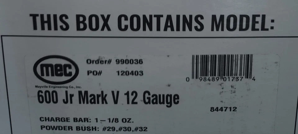 Kit completo calibre 12 MEC 600 Jr Mark V nuevo en caja Foto 3 de 4