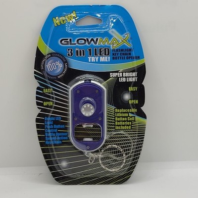 Glowmax LED Flashlight with Key Chain & Bottle Opener / Glow In The Dark Ice Jig
