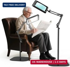 MoKo 10X Floor Magnifying Glass with Light and Stand, 7-Inch Lens Floor magnif