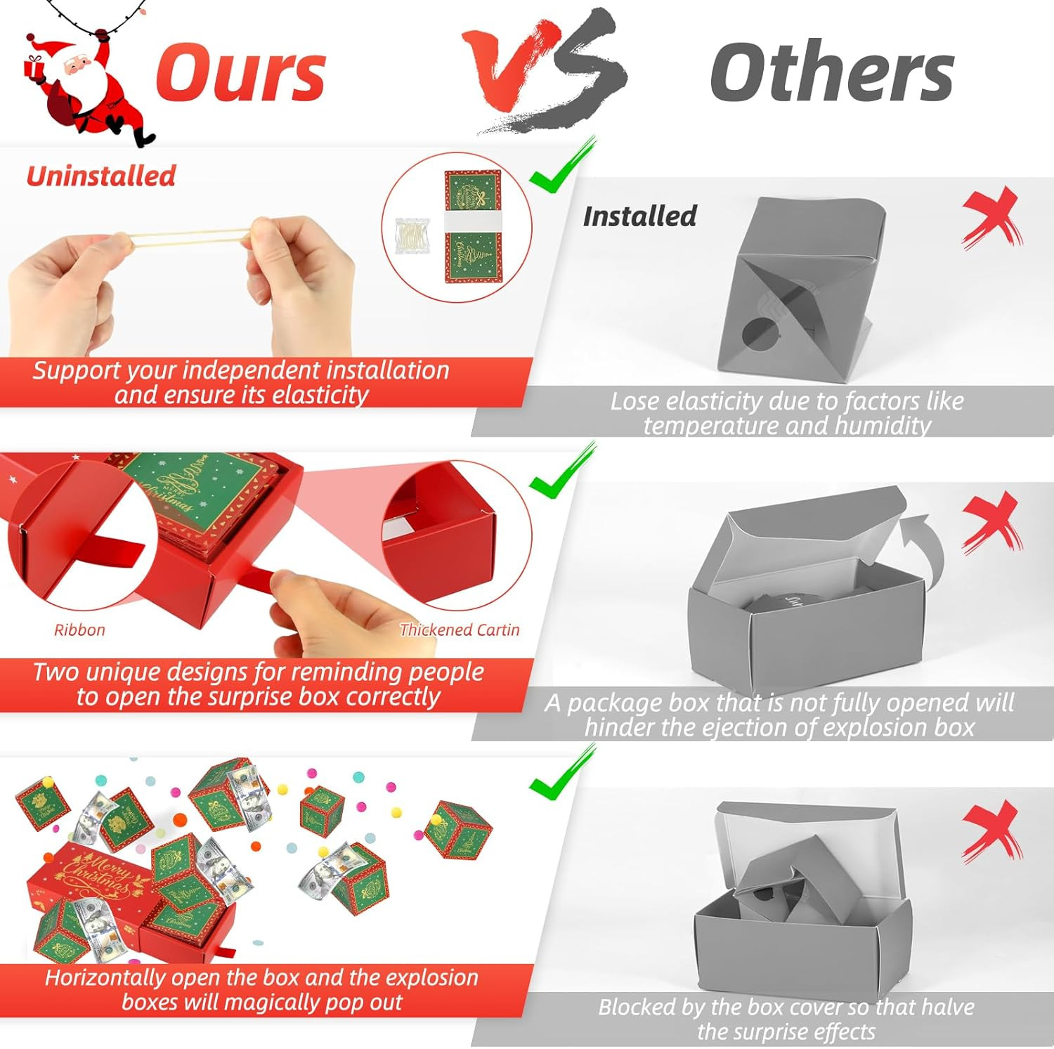 Christmas Surprise Gift Box Explosion for Money - DIY Pop Out Folding Bounce Ex