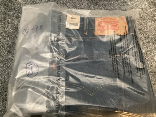 Levis 501 Jean Shorts Mens 44 Blue Denim Blue 5 Pocket Button Fly Stretch NWT - Picture 8 of 8