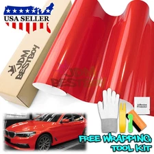 Premium Super Gloss Metallic Candy Red Vinyl Car Wrap Sticker Decal Sheet Film