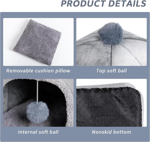 Cat Bed Cave for Indoor, Suitable for Cat Dome Bed, Hideaway Bed for Indoor Cats - Picture 6 of 12