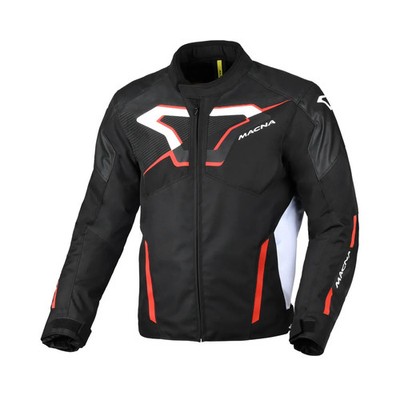 Motorradjacke Macna Tazar 2.0 Schwarz Rot Wasserdicht Touring Urban Schwarz Rot