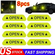 8pcs Reflective Car Door Stickers Safety Warning Reflective Decal Universal Set