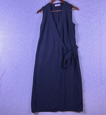 Everlane Midi Dress Women's 2 Black The Japanese GoWeave Wrap Minimalist Party