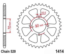 Dirt Racing Rear Sprocket Steel 43 [jtr1414.43] 520