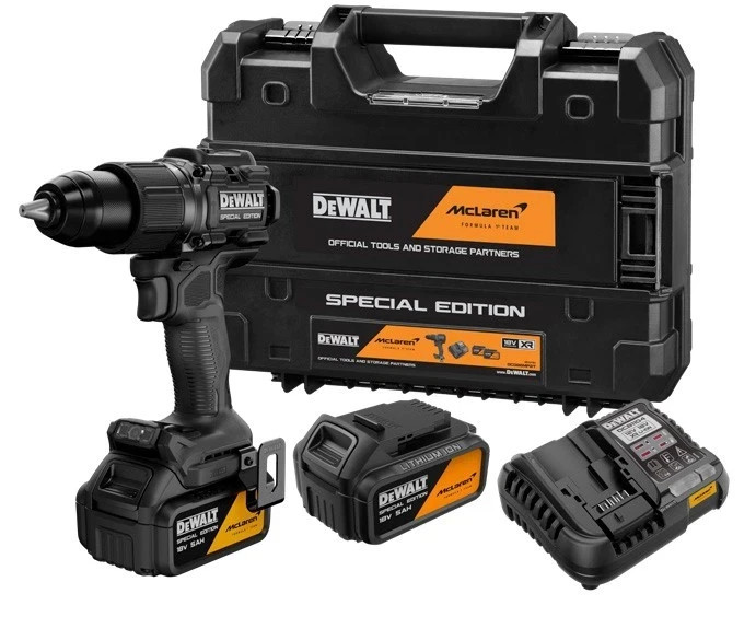 Dewalt 18v DCD86MP2T McLaren F1 XR Brushless Hammer Drill 2 x 5.0Ah