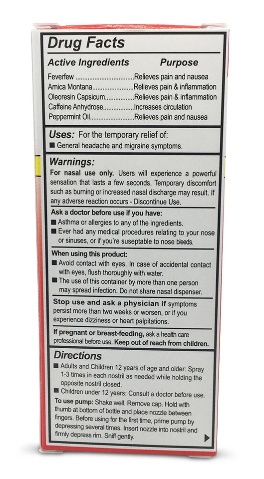 Sinus Plumber Migraine Headache Relief Nasal Spray with Capsaicin and Caffeine - Image 2 of 2