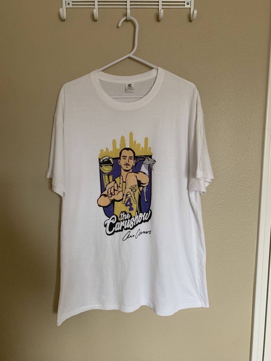 Alex Caruso The Carushow LA Lakers White Shirt Men Large Cotton