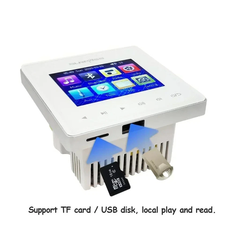 Panel amplificador de pared interior para el hogar hotel Bluetooth sistema de música de fondo táctil Foto 4 de 4