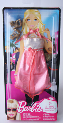 RARE 2009 BARBIE FASHIONS PEACH DRESS HEELS & PURSE N8328 R4262 MATTEL ...