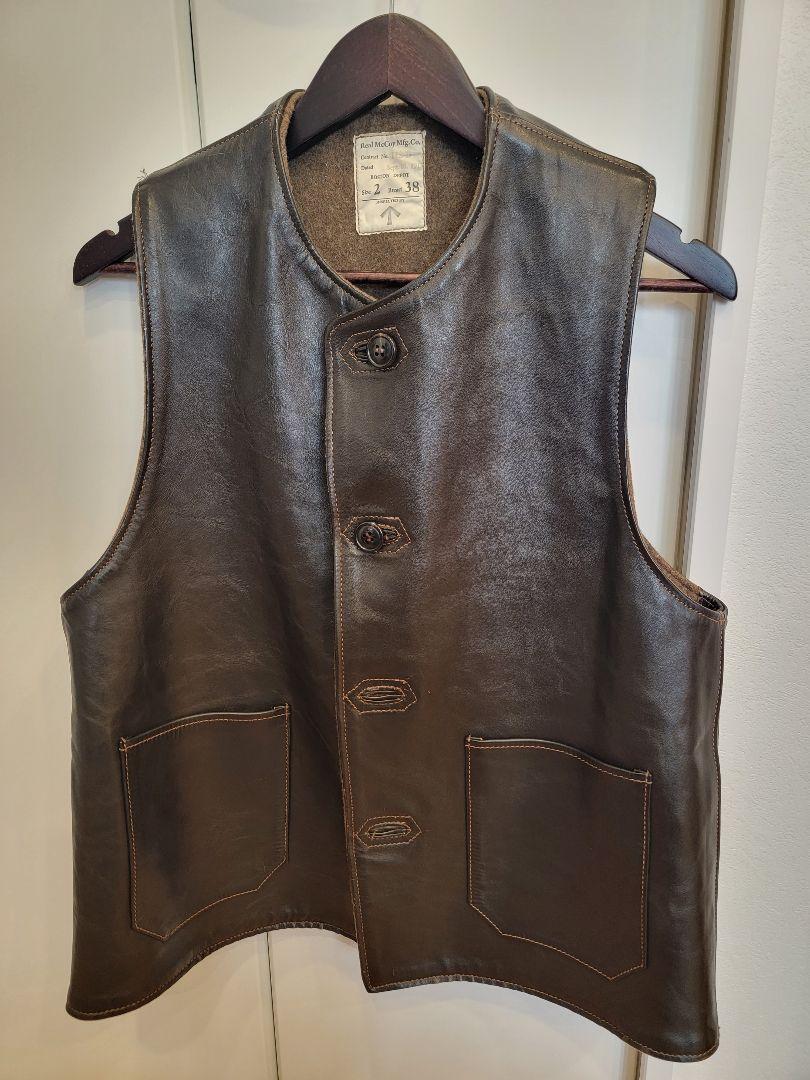 The Real McCoy's Jerkin Vest Brown Leather Size 38 Used From Japan