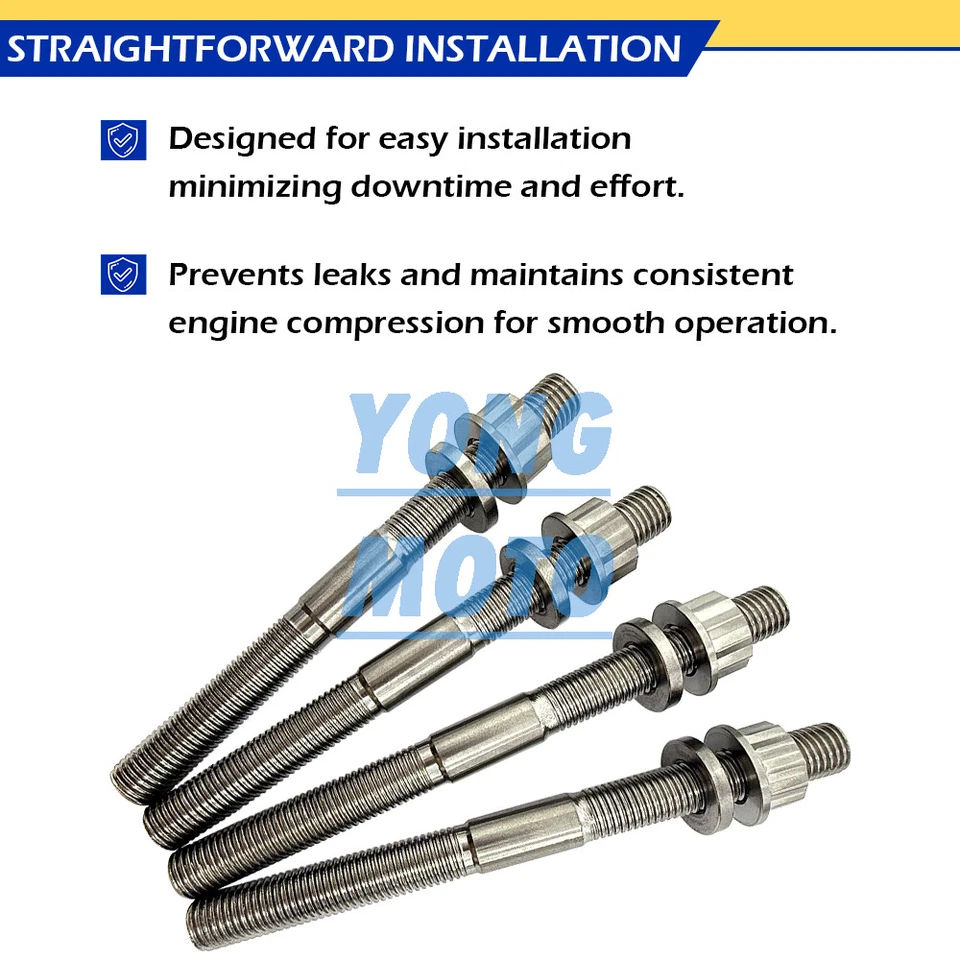 Titanium Cylinder Case Crankcase Studs Upgrade Kit for Honda TRX400X 2009, 12-14 - Image 3 of 4