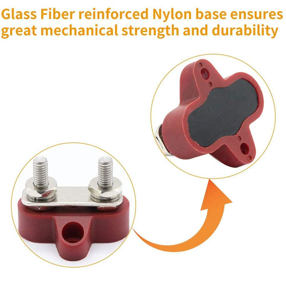 Bus Bar Terminal Block Power Stud Battery Junction Post 1/4 Power Distribution