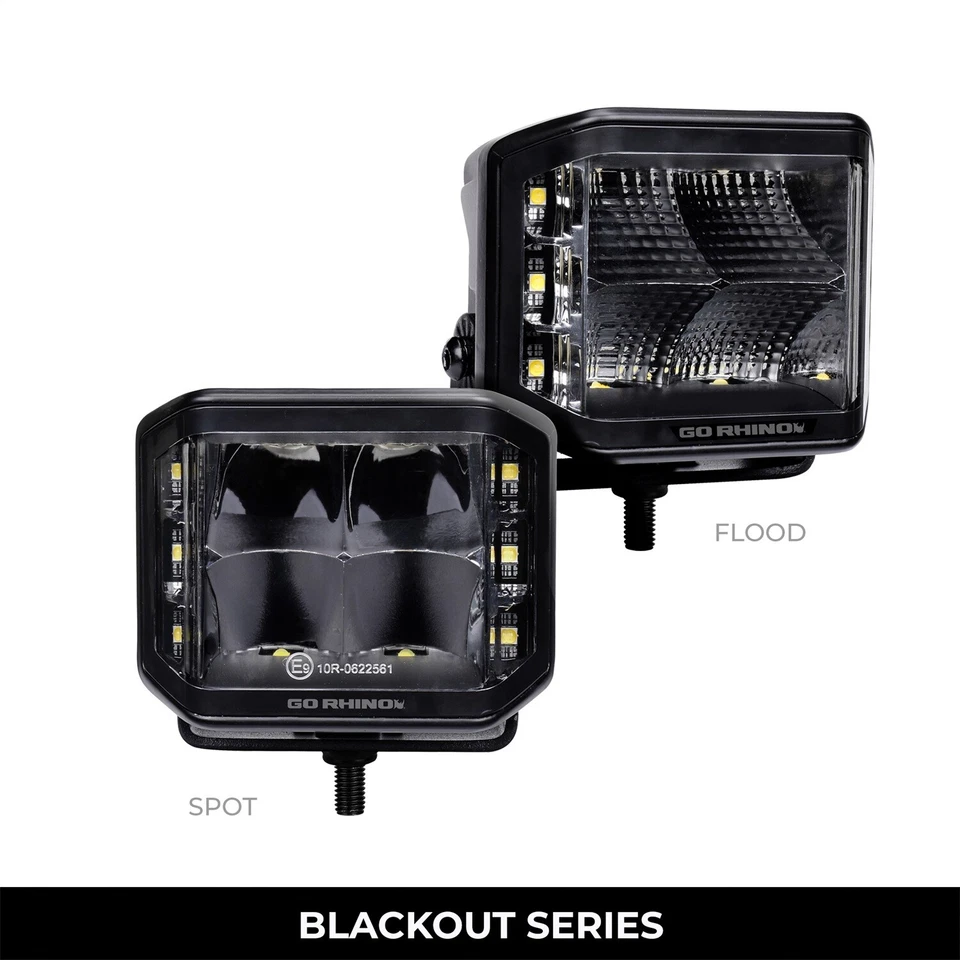 Go Rhino 750700321SCS Blackout Series - Sideline LED Cube Spot Light Kit - Image 3 of 4