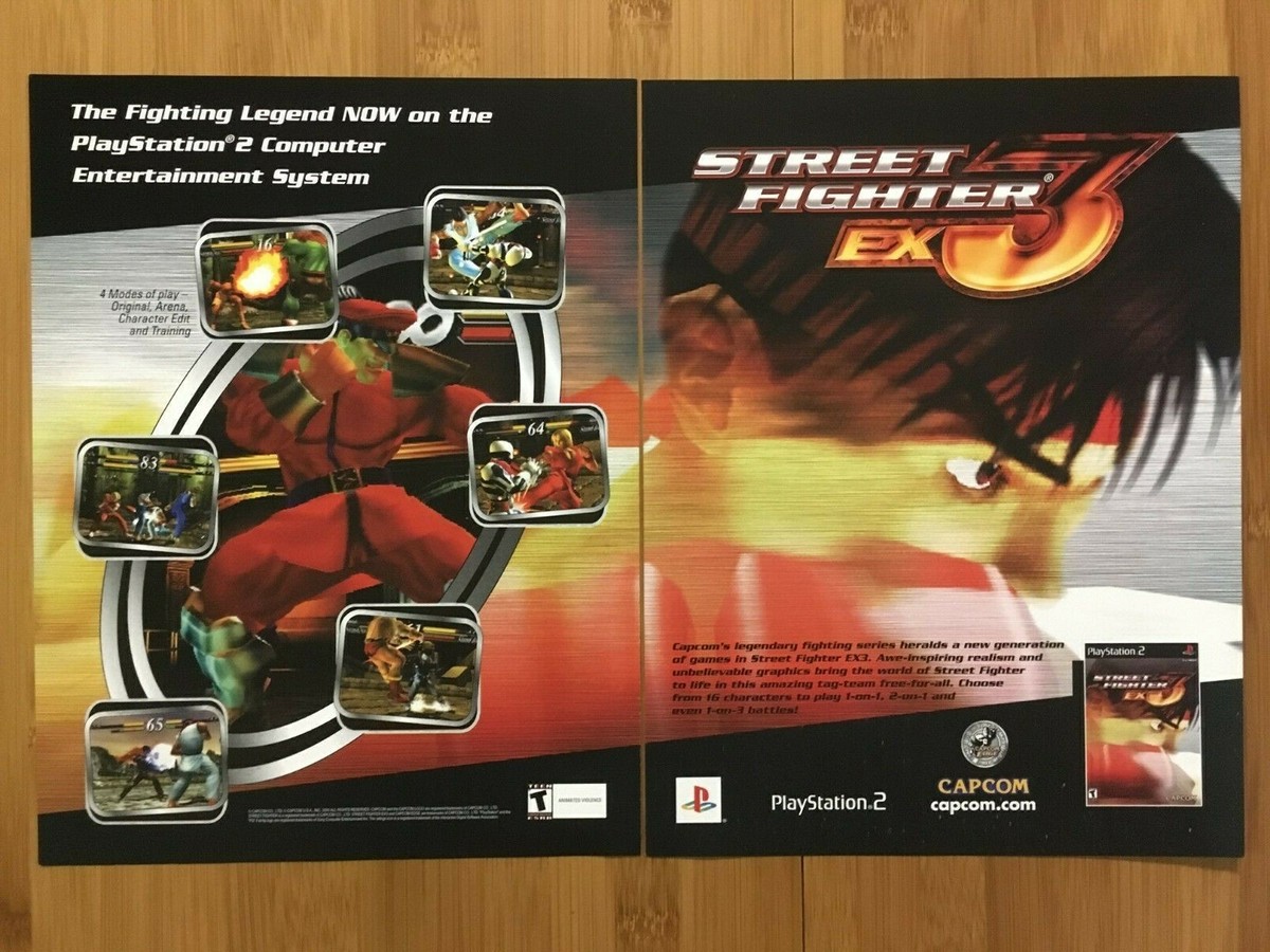 STREET FIGHTER EX3 ps2 販促ポスター B1 サイズ Street Fighter EX3 Playstation 2 PS2 2000 Vintage Print Ad