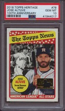 2018 Topps Heritage 78 Jose Altuve 100th Anniversary PSA 10 Gem 25 made Pop 1