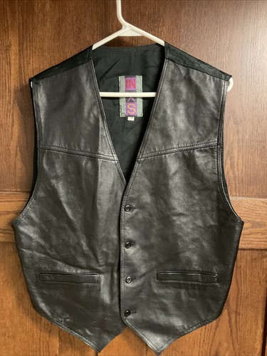 black leather vest