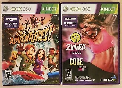 XBOX 360 Kinect games - LOT OF TWO 1.Kinect Adventures 2.Zumba