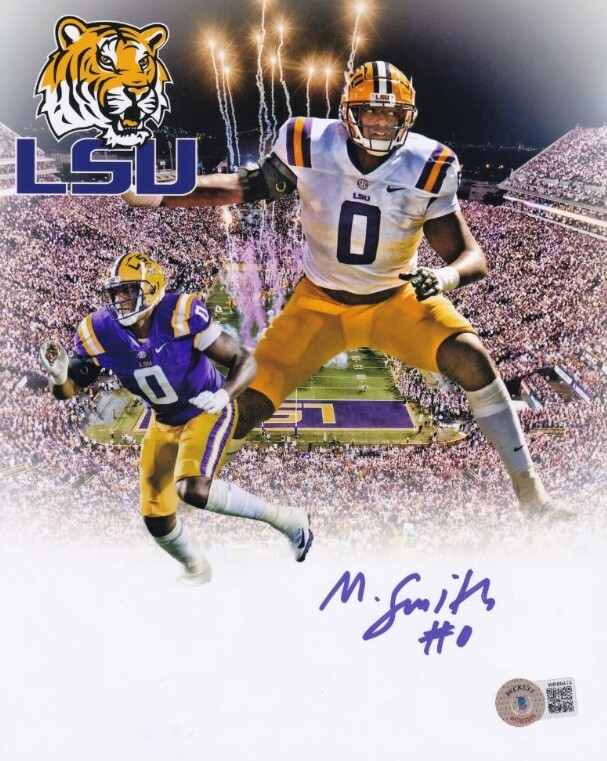 MASSON SMITH Autographed Signed LSU Tigers 8x10 Photo (Beckett Witness Certified) 