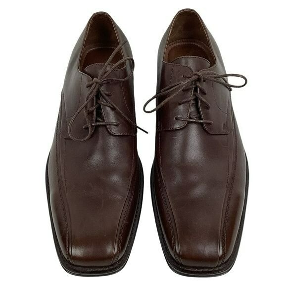 SAOLA Scarpe eleganti Johnston & Murphy 10M da uomo pannello resistente pelle marrone Oxford eleganti