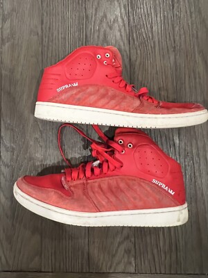 Supra Men's Skytop D High Top Shoes Textile Red