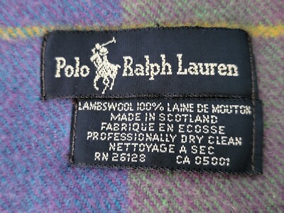 45R まとめ Vtg POLO By RALPH LAUREN 1980s Electric Blue & Purple PLAID Wool