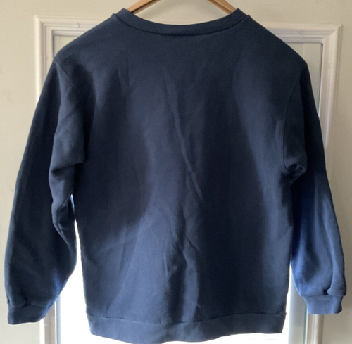VINTAGE NIKE (MADE IN USA) YOUTH SZ L BLUE SWEATSHIRT SWOOSH LOGO - Picture 2 of 3