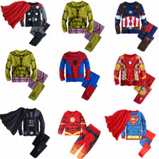 Boys Avengers Superhero Pajamas Spiderman Iron Man Hulk Nightwear Boys Sleepwear