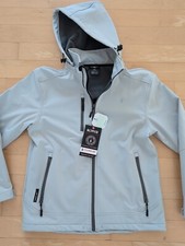 Little Donkey Andy Medium Light Gray Fleece Lined Hooded Waterproof Shell Jacket