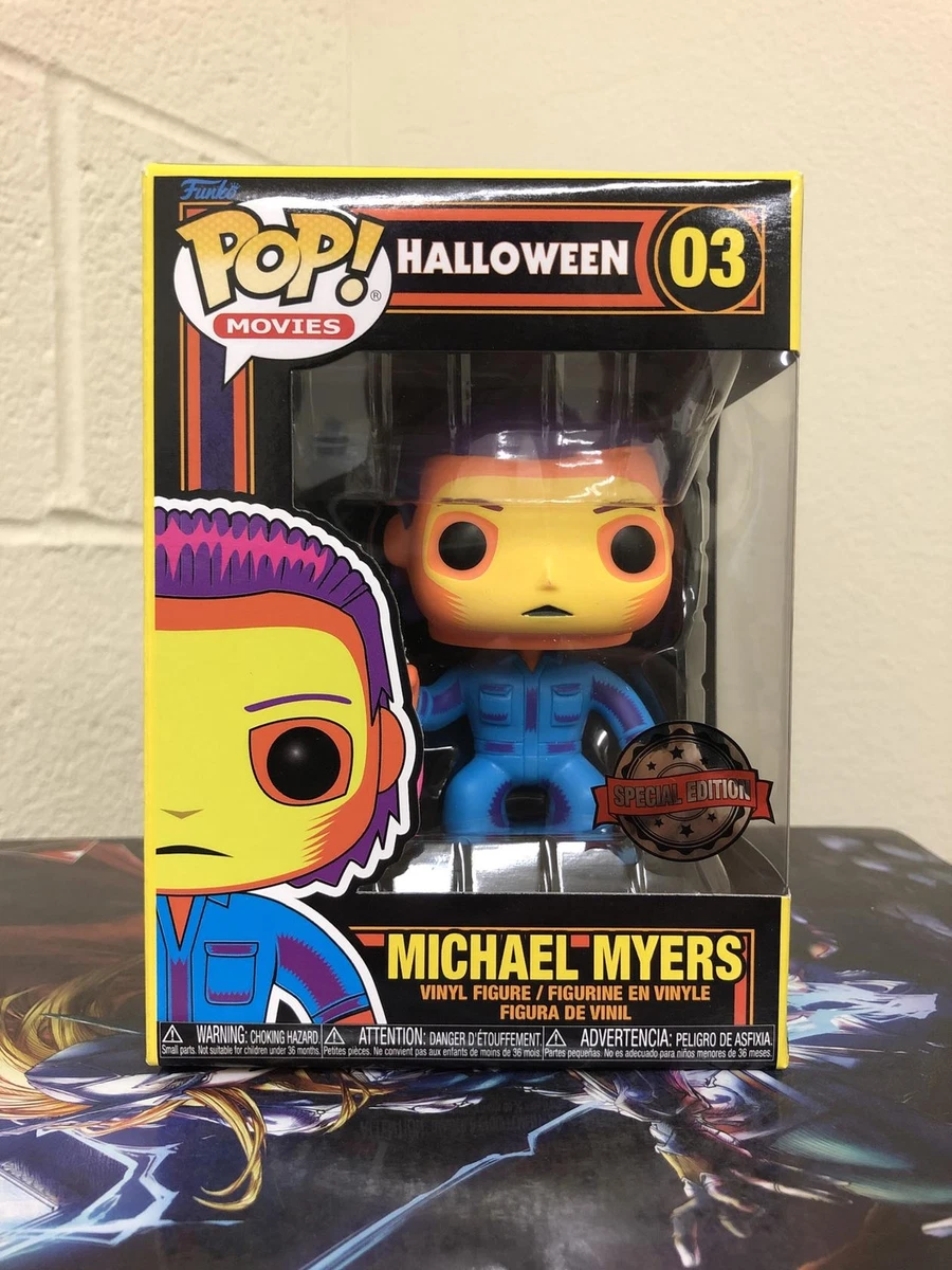 Funko POP! Halloween MICHAEL MYERS Black Light SPECIAL EDITION #03 w/  Protector