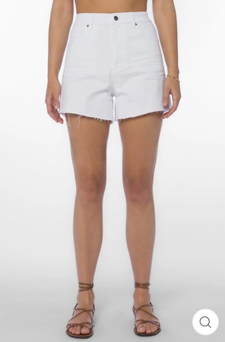 VELVET HEART White Denim High Rise Shorts 28 Summer 5 Pocket Raw Edge Trendy $68 - Picture 3 of 9