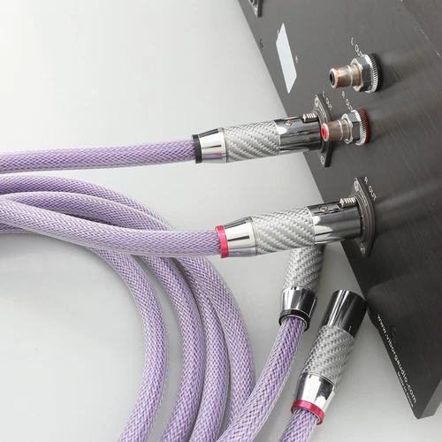 Pair 8N OCC Copper Balanced XLR Cable Carbon Fiber Plug HIFI Interconnect Cable - Picture 6 of 9