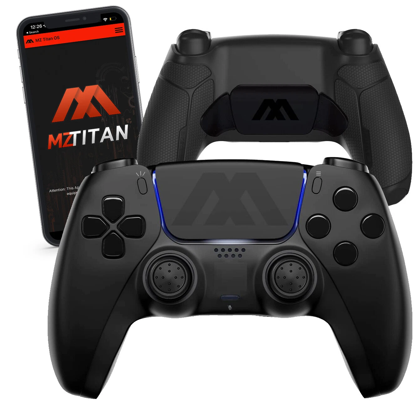 Black MZ Extreme Anti-recoil Modded Controller for PS-5 Paddles Hair Triggers