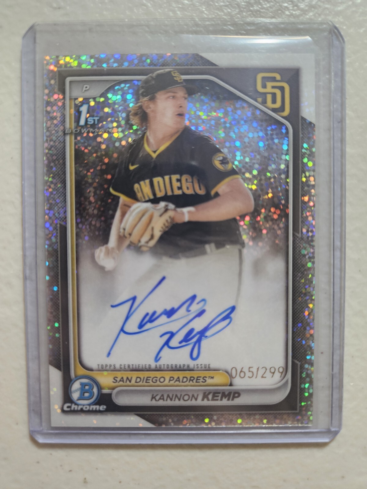 2024 Bowman Chrome Kannon Kemp Sparkle 1st Bowman Auto /299 Padres #CPA-KK