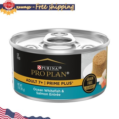 Ocean Whitefish Salmon Wet Cat Food for Adult Cats, Grain-Free 3 oz Cans 24 Pack
