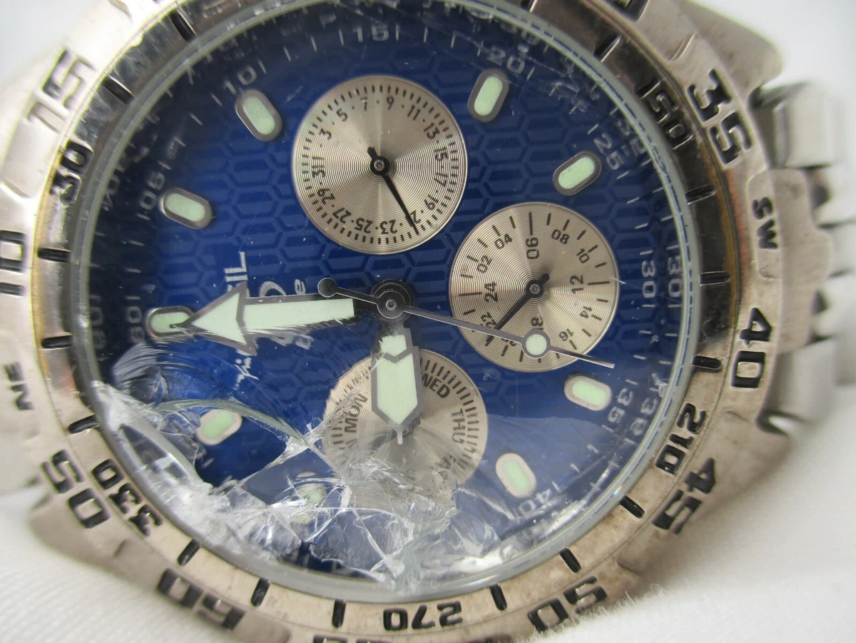 Fossil watch silver hotsell with blue face