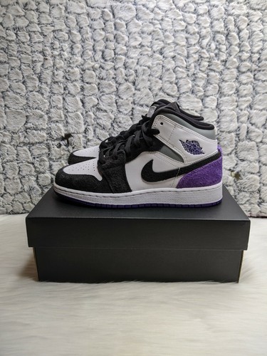 Nike Air Jordan 1 Mid SE GS Size 4Y White/Court Purple-Black New Sku  BQ6931-105 | eBay