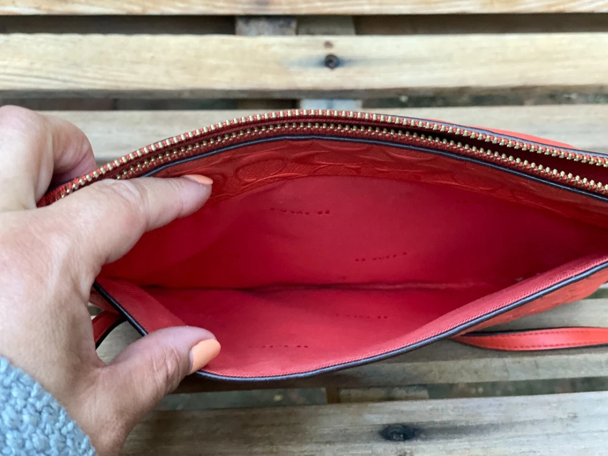 Coach embossed hotsell leather bag