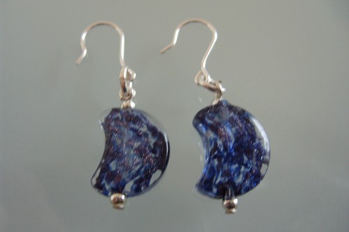 Ohrringe original Muranoglas Stecker Schmuck Murano Glas Handarbeit Kunst Mond - Picture 21 of 24