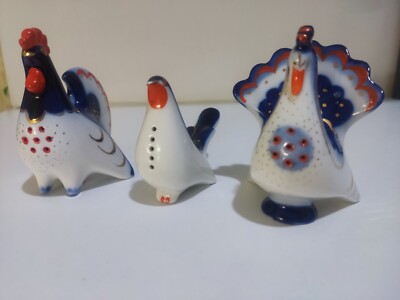 Porcelain figurines.Salt shakers.Pepper shakers.LFZ.USSR.