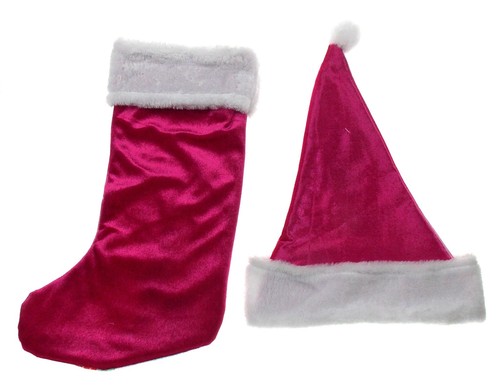 Disney Princess 18" Stocking 16" Christmas Santa Hat Soft Fur Pom Pom - Picture 3 of 3