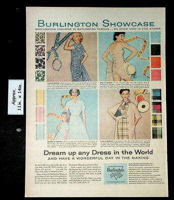 1957 Dream up any Dress in the World Burlington Quality Vintage Print Ad  41434 | eBay
