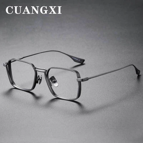 Metal Anti Blue Light Reading Glasses For Men Women Square Full Frame Glasses