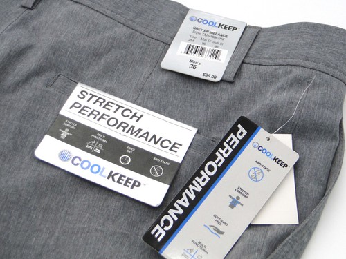 PANTALONES CORTOS DE GOLF COOLKEEP STRETCH PERFORMANCE PARA HOMBRE TALLA 36 GRIS NUEVO CON ETIQUETAS - Imagen 2 de 3