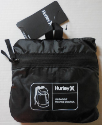 Hurley Renegade Packable Nylon Backpack Adult Unisex  Black/Black